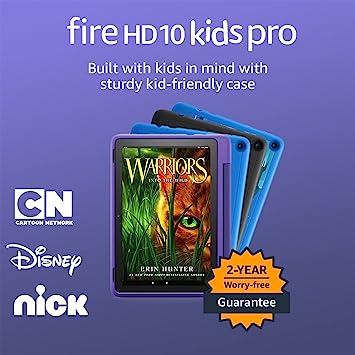 Amazon Fire HD 10 Kids Pro tablet ages 6-12 (2021), 12-hour LONG BATTERY, set screen time limits, AD-FREE content, 32GB, Doodle