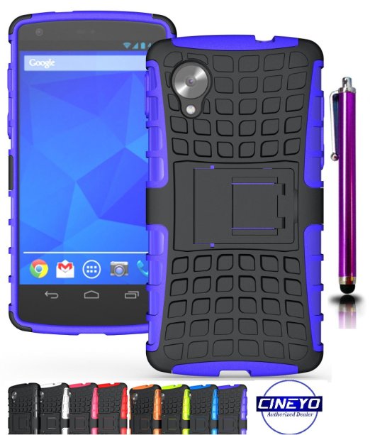 ShopNY Case - Google Nexus 5 Case Heavy Duty Rugged Dual Layer Holster Case with Kickstand Google Nexus 5 Black Peurple