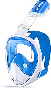 Greatever Full Face Snorkel Mask, Snorkeling Gear for Adults with Latest Dry Top Breathing System and Detachable Camera Mount, Foldable Snorkel Mask Adult, Snorkels Anti-Fog & Anti-Leak