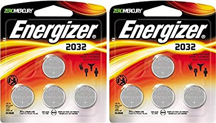 Energizer 2032BP-4 3 Volt Lithium Coin Battery - Retail Packaging (2 x Pack of 4)