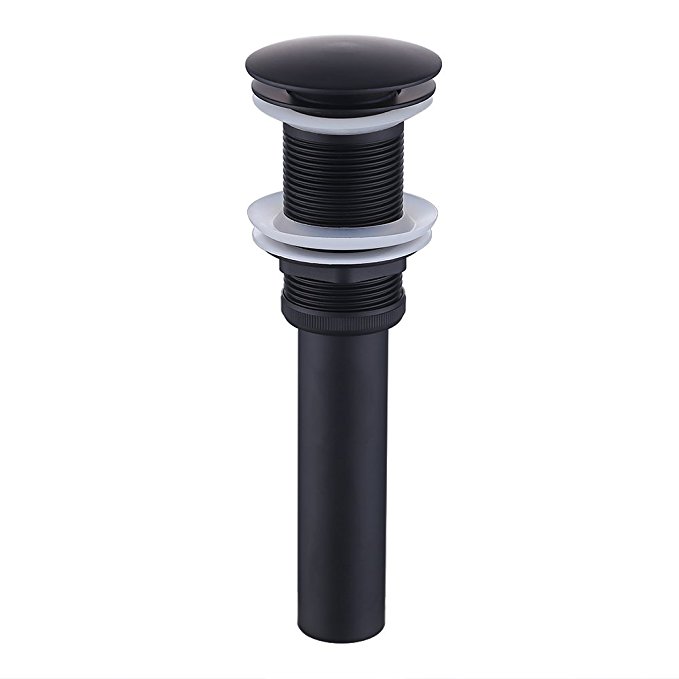 KES S2008D-BK Bathroom Faucet Vessel Vanity Sink Pop Up Drain Stopper without Overflow, Black