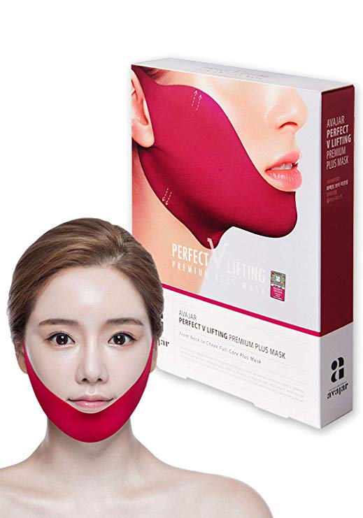Avajar Perfect V Lifting Premium Plus  Mask 5pcs - Face Lifting Mask | Neck Slimmer | V Line Mask | Face Slimmer | Chin Strap For Double Chin Remover | V Shaped Slimming Face Mask | Double Chin Mask