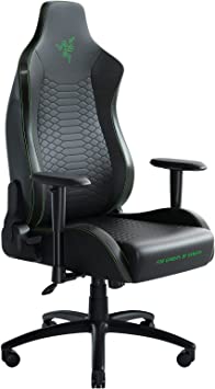 Razer Iskur X XL Gaming Chair: Ergonomically Designed for Hardcore Gaming - Multi-Layered Synthetic Leather Foam Cushions - 2D Armrests - Steel-Reinforced Body - Black/Green