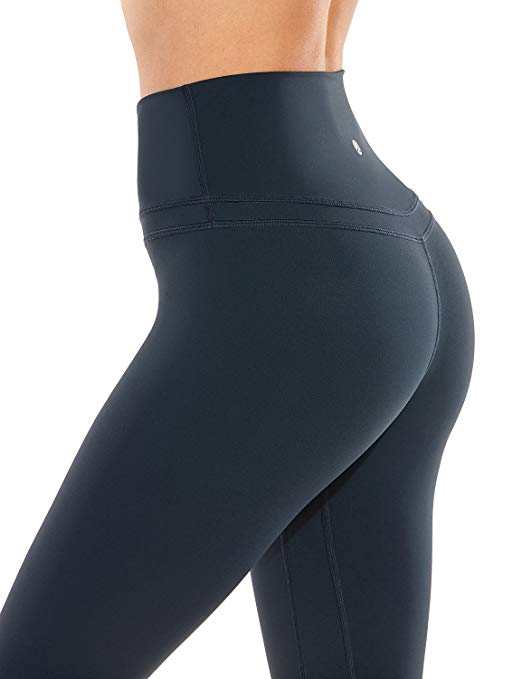 CRZ YOGA Women's Naked Feeling Stretchy High Waist 7/8 Tight Mesh Yoga Leggings