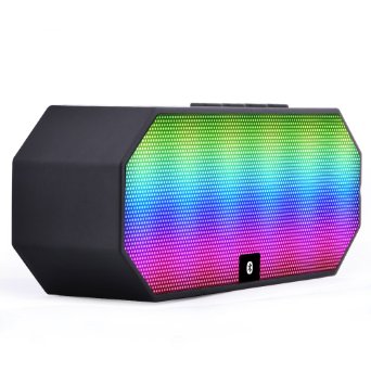 Ecandy Portable Wireless Bluetooth Speaker with LED,Built in Speakerphone, 8 Hour Rechargeable Battery-Black