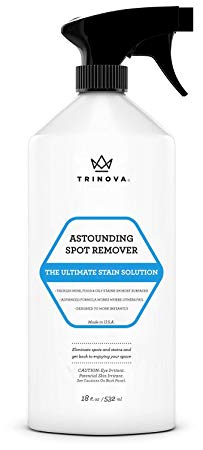 Carpet Spot Remover Spray - Best Cleaner for Stains on rugs, upholstery, fabric and more. Red wine eliminator and eraser for most surfaces. 18oz trinova