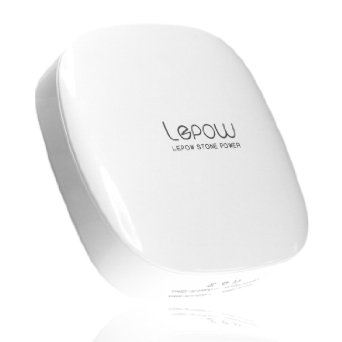 Lepow Moonstone Series 3000mAh Portable External Battery Charger Power Bank for iPhone, iPad and Samsung Galaxy and More (White)