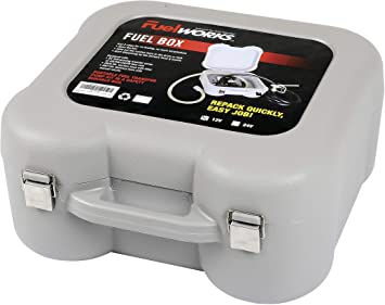 Fuelworks Fuel Box Transfer Pump Kit Portable 10GPM/40LPM (for Diesel Only) Heavy Duty Electric Self-Priming DC 12V Alligator Clamps Includes Aluminum Manual Nozzle, Delivery & Suction Hose & Filter