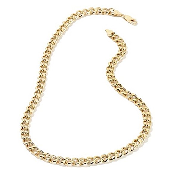 Men's Yellow Gold Tone 6mm Cuban Curb Chain Link Necklace