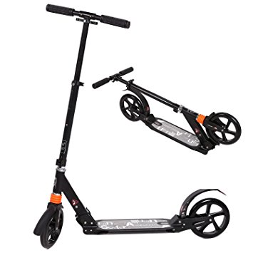 WeSkate Adult Kick Scooter with Dual Suspension, Hight-Adjustable Easy-Folding Push Scooter with Big Wheels for Teens Kids Age 12 Up