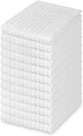 DecorRack 100% Cotton Bar Mop, 12 x 12 inch, Cleaning Towels for Kitchen (12 Pack)