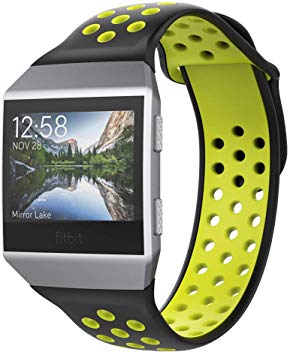 UMTELE Compatible with Fitbit Ionic Bands,Soft Silicone Band Breathable Two-Toned Wristband Replacement Strap Accessory for Men and Women