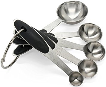 CuliChef Measuring Spoons Stainless Steel - Perfect for Measuring Liquid and Dry Ingredients (Spoons Set of 5)