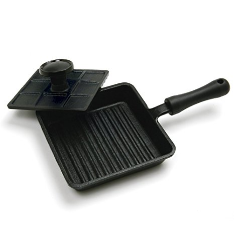 Norpro Mini Cast Iron Panini Pan with Press