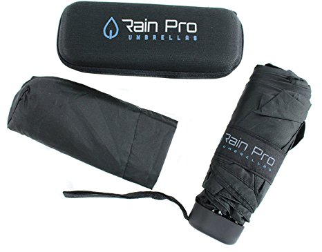 Rain Pro Compact Glove Box, Micro Umbrella and Zip Case, Black