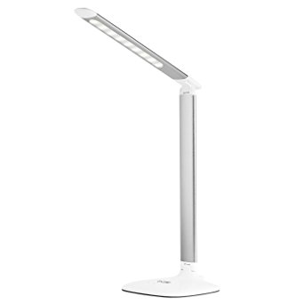 G-Cord Desk Lamp LED Eye-Caring Table Lamp Touch-Sensitive Control, 3 Color Modes with USB Charging Port (White)