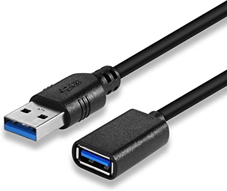 UYGHHK USB 3.0 Extension Cable A Male to A Female USB Extension Lead, USB Extender Cable for Card Reader, Keyboard, Printer, Scanner, Camera, Oculus Rift, PS (12cm)