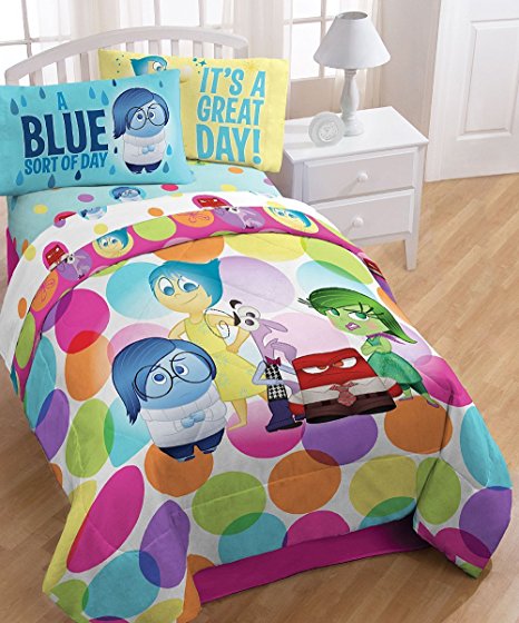 Disney Inside Out Dots  72" x 86" Reversible Twin/full Reversible Comforter