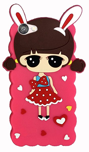 RJR Premium Cute Girl Kitty Rubberised Back Case Cover For Oppo A57-Pink