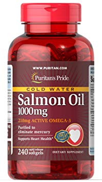 Puritans Pride Omega-3 Salmon Oil(210 Mg Active Omega-3), 1.1000 Mg, 240 Count