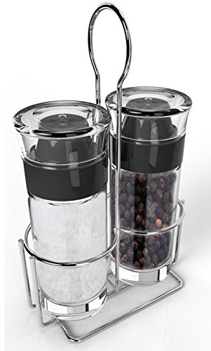 Royal Salt and Pepper Shaker Set with Stainless Steel Stand