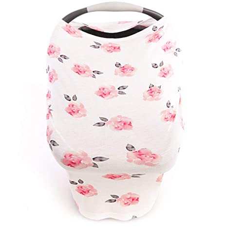 Car Seat Cover for Babies, Nursing Cover, Carseat Canopy - Peony Floral