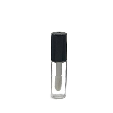Angelakerry 10pcs 1.2ml Black Lip Balm Cute Bottle Empty Cosmetic Container Tube Travel Gloss