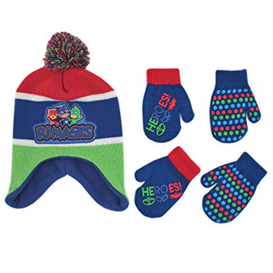 PJ Masks Hat and 2 Pair Mitten or Gloves Cold Weather Set, Little Boys, Age 2-7