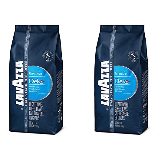 Lavazza Dek Decaffeinated Coffee Beans (2 Packs of 500g)