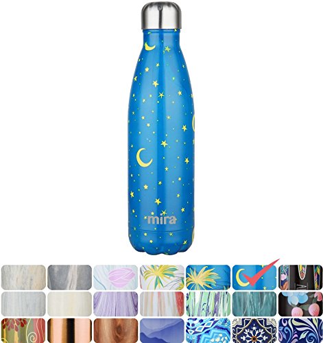 MIRA Vacuum Insulated Travel Water Bottle | Leak-proof Double Walled Stainless Steel Cola Shape Portable Water Bottle | No Sweating, Keeps Your Drink Hot & Cold | 17 Oz (500 ml)