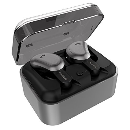 Wireless Earbuds, AMORNO True Bluetooth Headphones In-Ear Deep Bass Noise Cancelling Earphones Mini Sweatproof Headsets with Charging Case Built-in Mic for iPhone Android