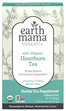 Earth Mama Organic Heartburn Tea Bags for Occasional Pregnancy Heartburn, 16-Count