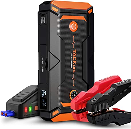 TACKLIFE T8 Pro 1200A Peak 18000mAh Portable Jump Starter, for up to 7.5L Gas and 6.0L Diesel Engine, 12V Car Battery Booster with Dual USB Output Ports