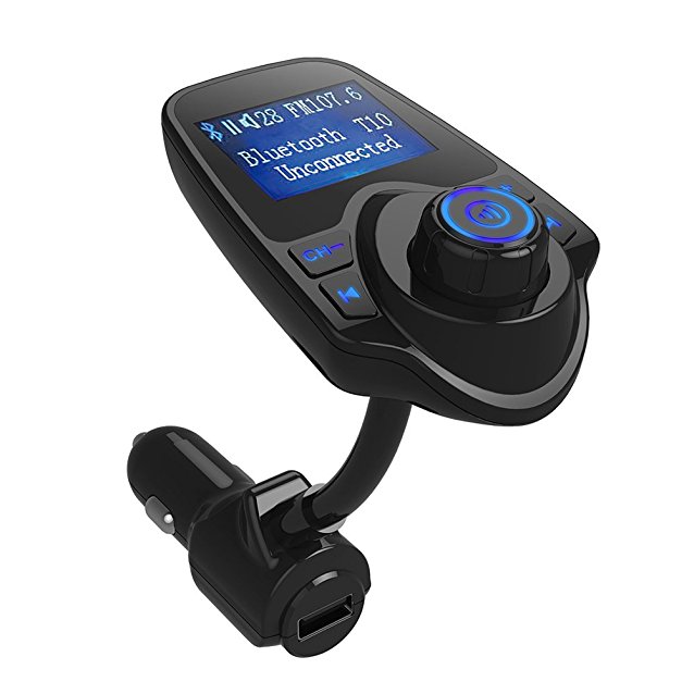 Bluetooth FM Transmitter, Ifecco Car Kit for Handsfree Calling with Car Charger for Bluetooth Enabled Devices