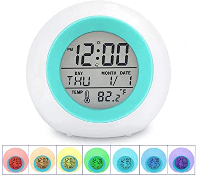 J.K-Toys Kids Alarm Clock Night Light Sleep Sounds Machine for Kids - Best Gifts