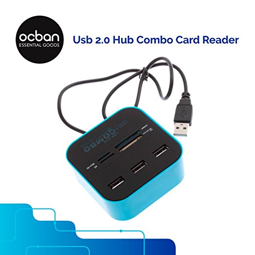 All In One Premium Combo 3 Ports USB 2.0 Hub 4 Multiple Card Reader Mini Port Adapter For Notebook Laptop SD TF MS M2 Cards And Cell Phones Power Accessories Utility Ready For Work Great Price Ocban