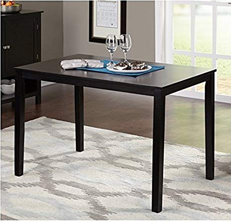 Simple Living Black Contemporary Rectangle Wood Shaker Black Dining Table