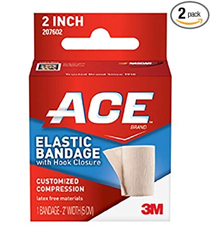 ACE Elastic Bandage with Hook Closure, 2 Inches Width (Pack of 2)