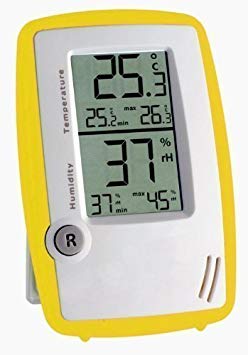 TFA-Dostmann Wetterladen Thermometer Hygrometer Room Control Yellow, 100 x 25 x 135 mm