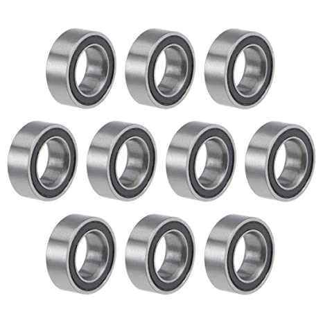 uxcell MR74-2RS Deep Groove Ball Bearings 4mm Inner Dia 7mm OD 2.5mm Bore Double Sealed Chrome Steel Z2 10pcs