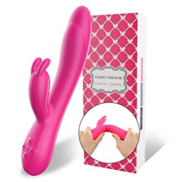 G Spot Rabbit Vibrator Waterproof Medical Silicone Rechargeable Massage Wand - Clit G Spot Stimulator Men Women Toy, Quiet Personal Adult Sex Toy (Pink)