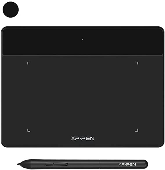 Drawing Tablet Pad - 5x3 Inch XP PEN Deco Fun XS Graphic Tablet with Battery-Free Passive Stylus, OSU Tablet for Sketch, Online Teaching, Remote-Working for PC, Windows, MAC, Android, Linux (Black)