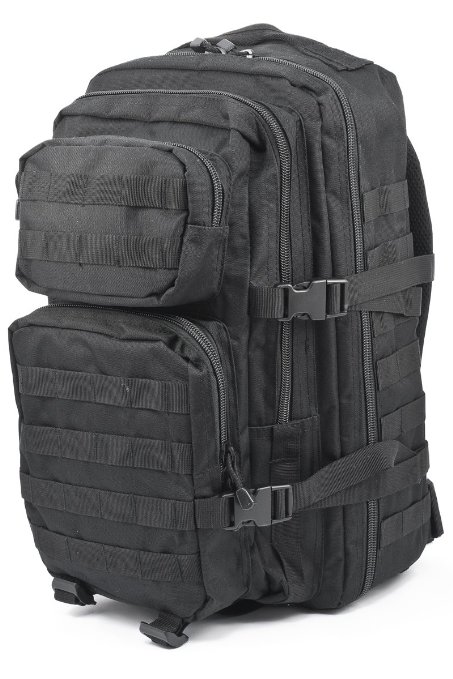 Mil-Tec Military Army Patrol MOLLE Assault Pack Tactical Combat Rucksack Backpack Bag 36L Black