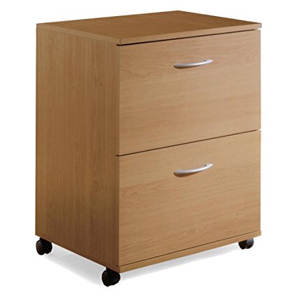 Essentials 2-Drawer Mobile Filing Cabinet 5093 from Nexera, Natural Maple
