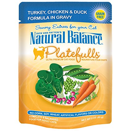 Natural Balance Platefulls Grain Free Cat Food, 3-Ounce Pouches (Pack of 24)