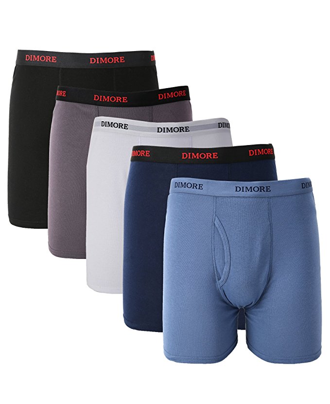 Men's Classic Cotton Stretch Boxer Briefs Underwear Trunk 5-Pack