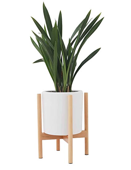 YXMYH Plant Stand Mid Century Wood Flower Pot Holder,Solid Wood Indoor Flower Pot Holder,Modern Home Decor,Interior Diameter is 9 1/2" Planter (Planter Not Included)