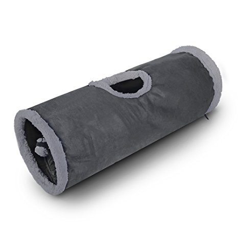 Cat Tunnel Pet Toy Fleece Cat Collapsible Cat Scratcher Fun Tube Tunnel for Cats, Rabbits, Dogs