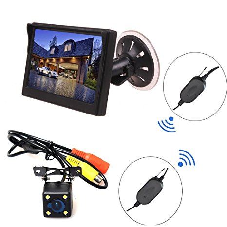 Cocar Wireless Car Auto 5 inch HD Monitor LCD TFT   Backup Camera Reverse Parking Kit LED Night Vision CCTV Safety Surveillance