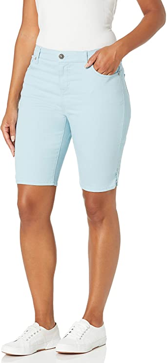 Gloria Vanderbilt Women's Mid Rise Belted Jean Bermuda Short